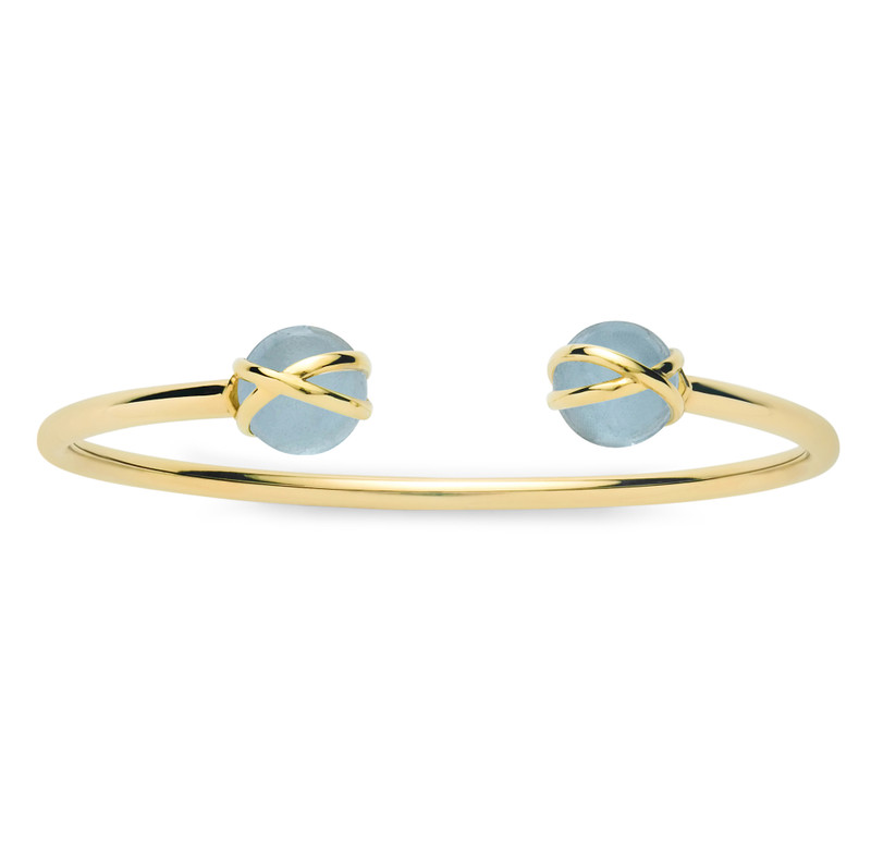 Prisma Aquamarine Double Bangle Bracelet