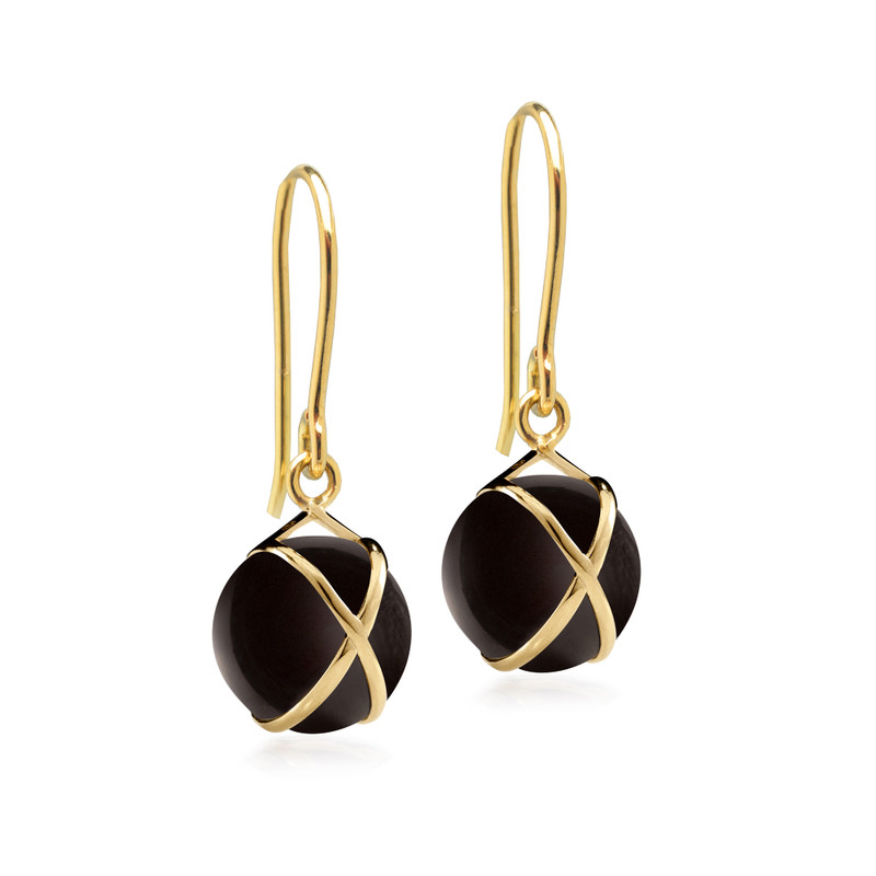 Prisma Black Agate Earrings