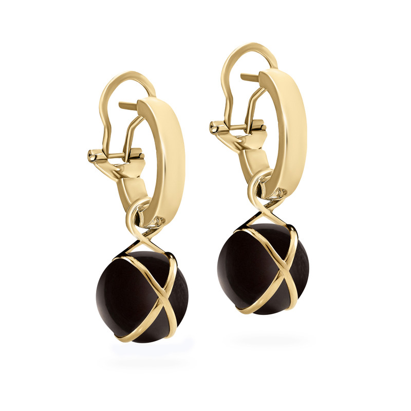 Prisma Black Agate Hoop Earrings