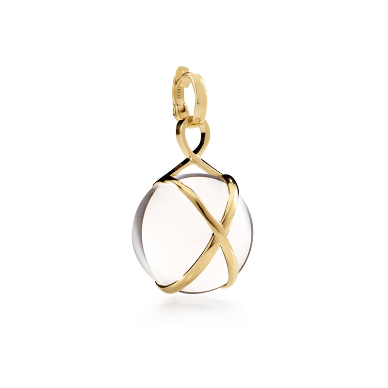 Prisma Crystal Quartz Pendant in Yellow Gold - Small