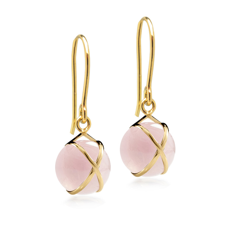 Prisma Rose Quartz Earrings