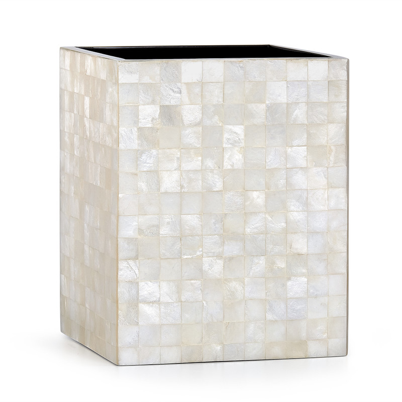 Capiz Blanc Waste Basket