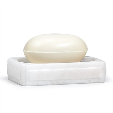 White Soap Dish in Italian Alabaster - Claudia | Labrazel