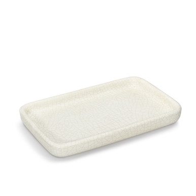 Crackle Ceramic Vanity Accessory Tray from Italy | Labrazel