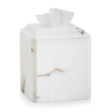 Italian Alabaster Tissue Box Cover | Roma Collection