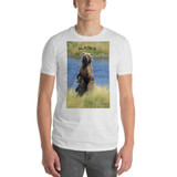 "Just Looking" - Grizzly Bear Mother and Cub  Adult Unisex Short-Sleeve T-Shirt Katmai, Alaska