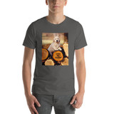 "Buddy's Woodpile" The Original Golden Retriever Puppy  Adult Unisex Short-Sleeve T-Shirt - Authentic Dennis Glennon