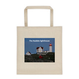 "Classic Nubble Lighthouse" Since 1879 Roomy Square Bottom Tote - Cape Neddick, York, Maine