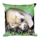 "Golden Dreams" Golden Retriever Pups Decorative Pillow - Double Sided