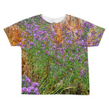 "Wildflower Trail" Kid's Colorful All-Over T-Shirt - Side of the Road, Vermont