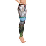 "Rustic Wagon Pups" Golden Retriever Puppies Women's All-Over Leggings