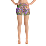 Yoga Shorts Spring purple wildflowers in Vermont