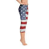 Capri Leggings Red White and Blue all the Way Through American Flag