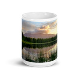 15oz - Coffee Mug - Sunrise Sunday Pond Maine - Dennis Glennon Photography