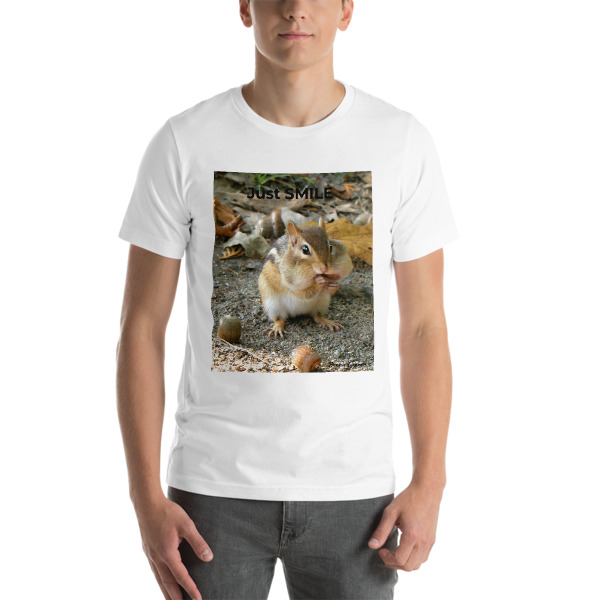 "Chubby Chipmunk"  Adult Unisex Short-Sleeve T-Shirt "Just SMILE Collection" - North Woods, Maine