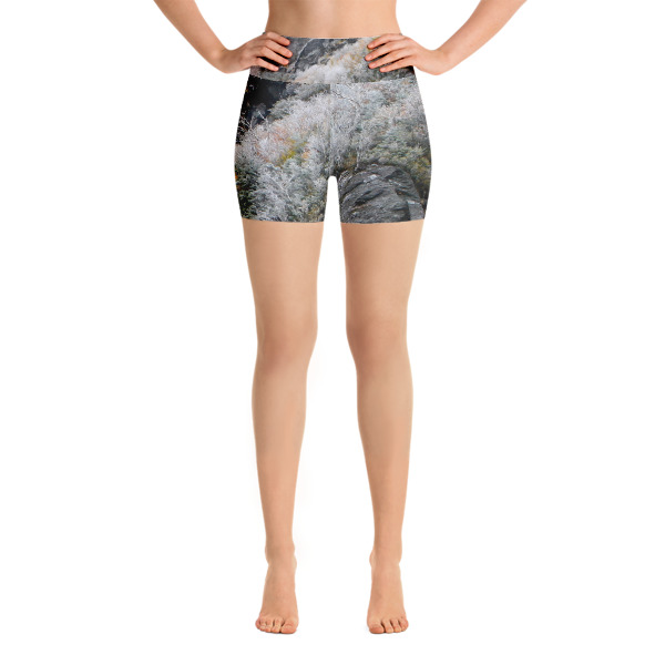Yoga Shorts  First frost Smugglers notch End of Fall