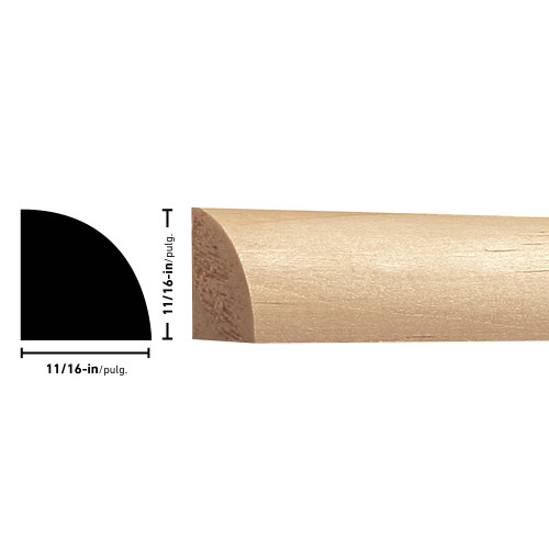 106 Pine Quarter Round - 11/16" x 11/16"