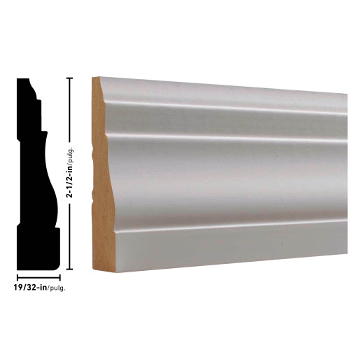 361 Primed MDF Casing - 19/32" x 2-1/2"