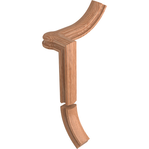 7465 - Oak Right Hand 2-Rise Gooseneck - W/Cap