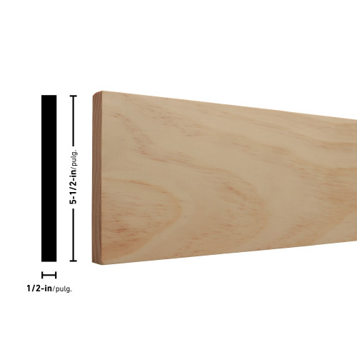 12X6 Clear Radiata Pine Board - 1/2" x 5-1/2"
