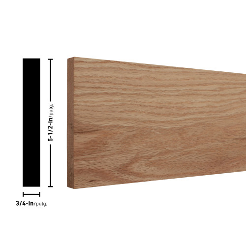 R1X6 Oak Board 3/4" x 5-1/2"