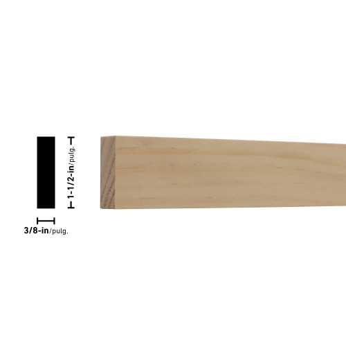 38X2 Clear Radiata Pine Board - 3/8" x 1-1/2"