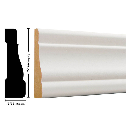 N356 Primed MDF Casing (No Label) - 19/32" x 2-1/4"