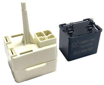 Amana 36271P1121802W Refrigerator Compressor Start Relay Overload Capacitor Kit