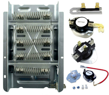 Whirlpool YLEQ5000KQ2 Dryer Complete Heating Element Thermostat Fuse Kit