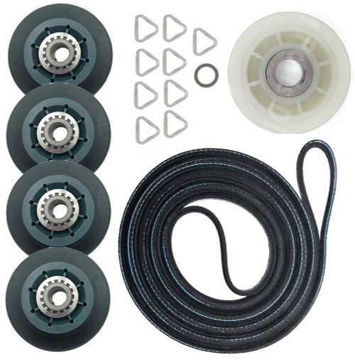 Maytag YMEDB700VQ0 Dryer Drum Rollers Idler Pulley Belt Repair Kit