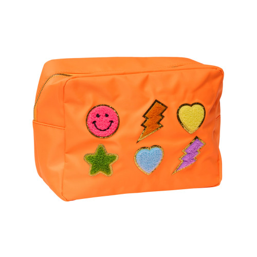 Neon Orange Nylon Pouch