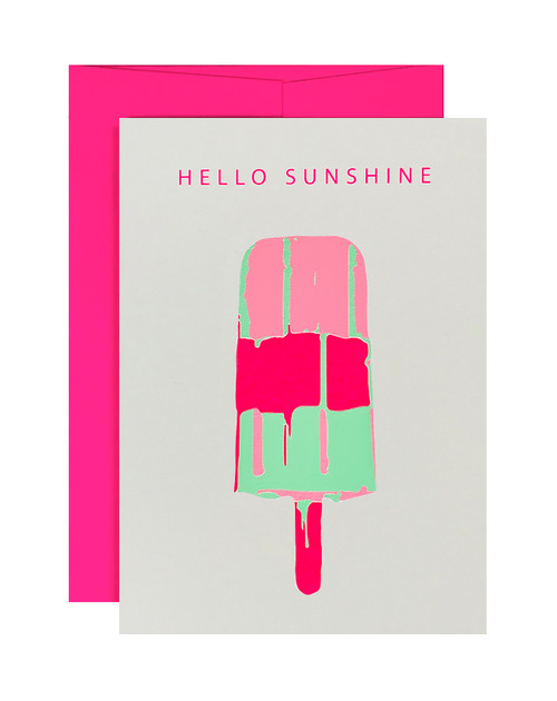 Hello Sunshine Neon Pink & Mint Card