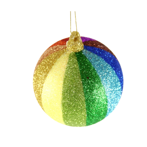 Striped Glitter Rainbow Ball