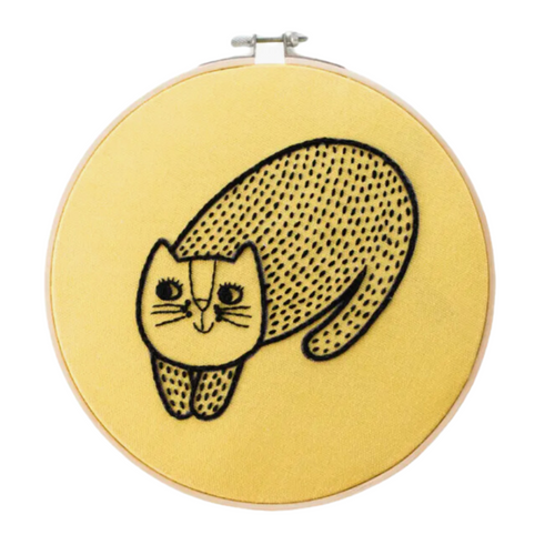 Cat Embroidery Hoop Kit