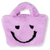 Fuzzy Smiley Face Purse Lavender