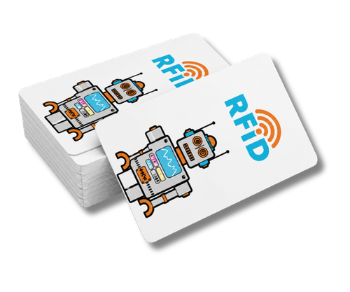 Custom RFID key card used for hotel door access control — contactless printed plastic card with embedded RFID chip, hotel key card and security badge solution, made in USA