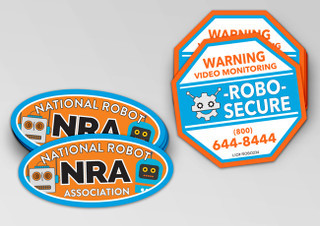 Custom oval vinyl decals and stickers — full color printed adhesive decals for vehicle bumpers, windows, and outdoor use, durable weatherproof finish, made in USA