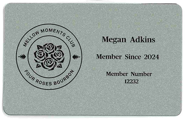 Custom printed plastic membership card for AMAC — matte finish 30 mil PVC with member name, member since date, and member number personalization, made in USA