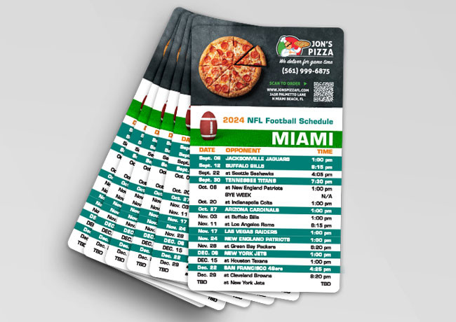 Football Schedule Magnets