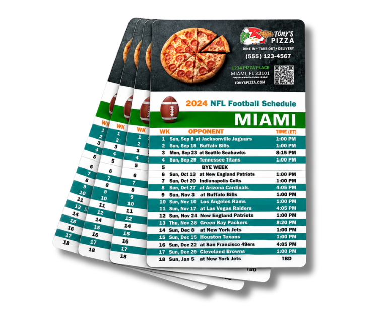 Football Schedule Magnets
