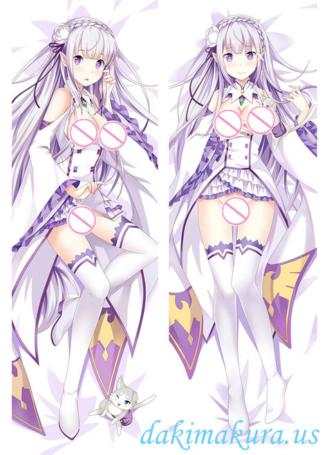 Emilia - Re Zero Japanese Character Body Dakimakura Pillow Cover 1063 Emilia - Re Zero Japanese Character Body Dakimakura Pillow Cover 1063