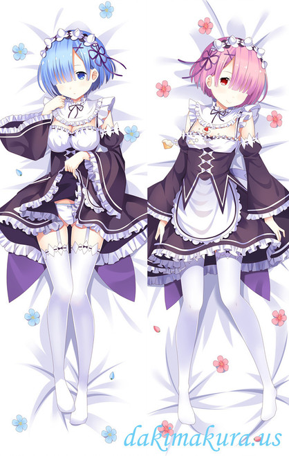Rem And Ram - Re Zero Hug Dakimakura Pillow Case Online 1076 Rem And Ram - Re Zero Hug Dakimakura Pillow Case Online 1076