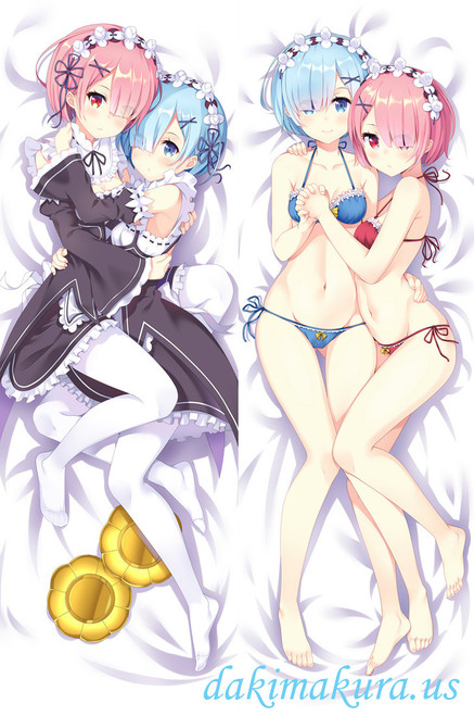 Rem And Ram - Re Zero Anime Dakimakura Japanese Hugging Body Pillow Cover 1187 Rem And Ram - Re Zero Anime Dakimakura Japanese Hugging Body Pillow Cover 1187