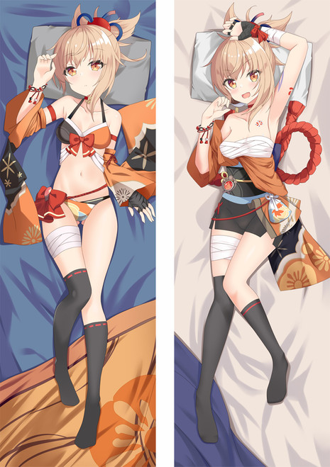 Genshin Impact Yoimiya Anime Dakimakura 3D Pillow Japanese Lover Pillow 4578