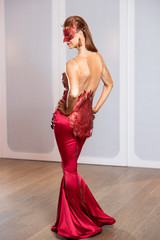 Phoenix Flame Satin Mermaid Skirt