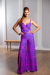 Neon Pink Leopard High-Waisted Palazzo Pants – Luxury Recycled Italian Nylon | Made to Your Measurements