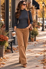 Navy Herringbone Stripe Sweater