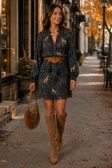Le Bois Woodland Print Shirt Dress