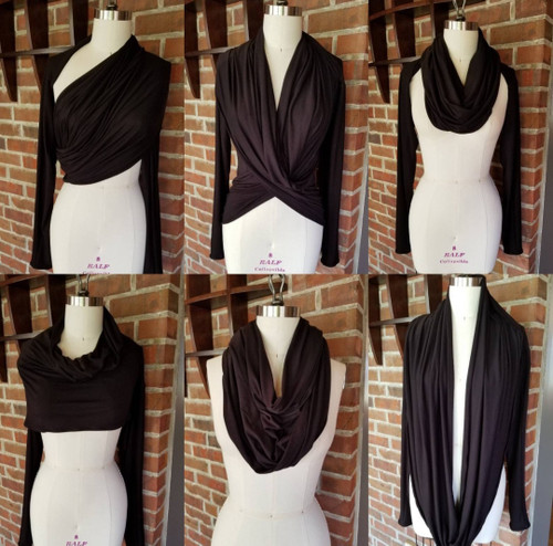 Converible Scarf Top with Sleeves 