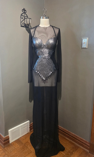 The Long Black Mesh Dress